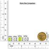 Emerald-Cut Peridot and Pear Moissanite Toi et Moi Ring size chart