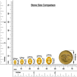 Oval Citrine Leverback Drop Earrings with Moissanite size chart