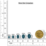 Oval London Blue Topaz Leverback Drop Earrings with Moissanite size chart