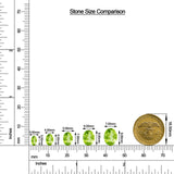Oval Peridot Leverback Drop Earrings with Moissanite size chart
