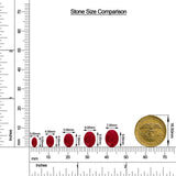 Oval Ruby Leverback Drop Earrings with Moissanite size chart
