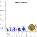 Oval Tanzanite Leverback Drop Earrings with Moissanite size chart