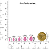 Pear Pink Sapphire Leverback Drop Earrings with Moissanite size chart