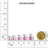 Pear Pink Tourmaline Leverback Drop Earrings with Moissanite size chart