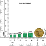 Princess-Cut Emerald Halo Stud Earrings with Moissanite size chart