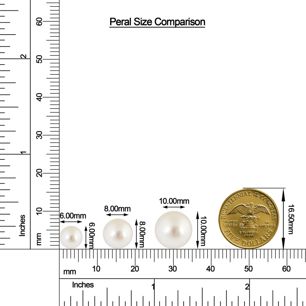 South Sea Pearl Solitaire Stud Earrings size chart