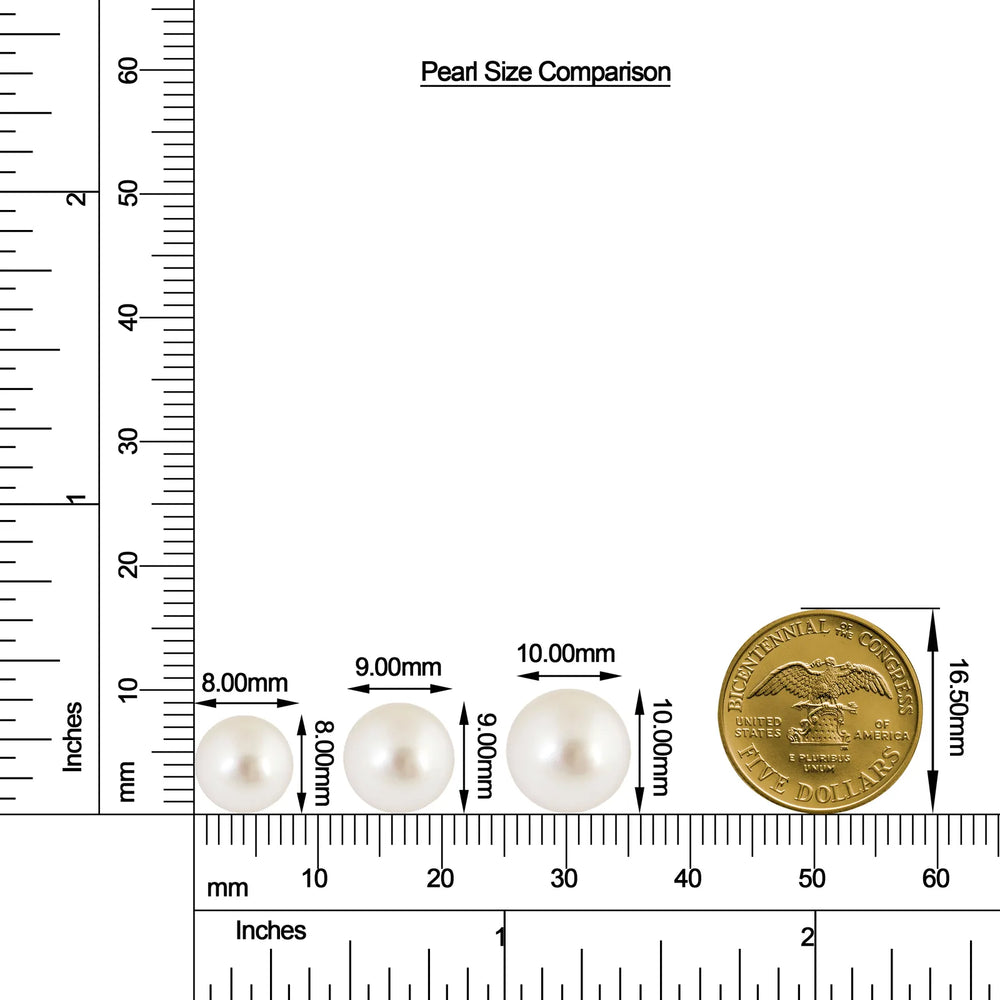 South Sea Pearl Sunburst Halo Ring with Moissanite size chart
