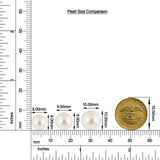 South Sea Pearl Sunburst Halo Ring with Moissanite size chart