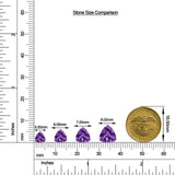 Trillion Amethyst Solitaire Stud Earrings size chart