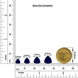 Trillion Blue Sapphire Solitaire Stud Earrings size chart