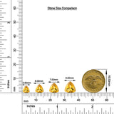 Trillion Citrine Solitaire Stud Earrings size chart