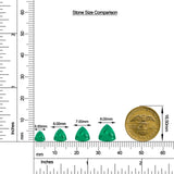 Trillion Emerald Solitaire Stud Earrings size chart