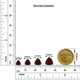 Trillion Garnet Solitaire Stud Earrings size chart