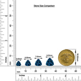 Trillion London Blue Topaz Solitaire Stud Earrings size chart
