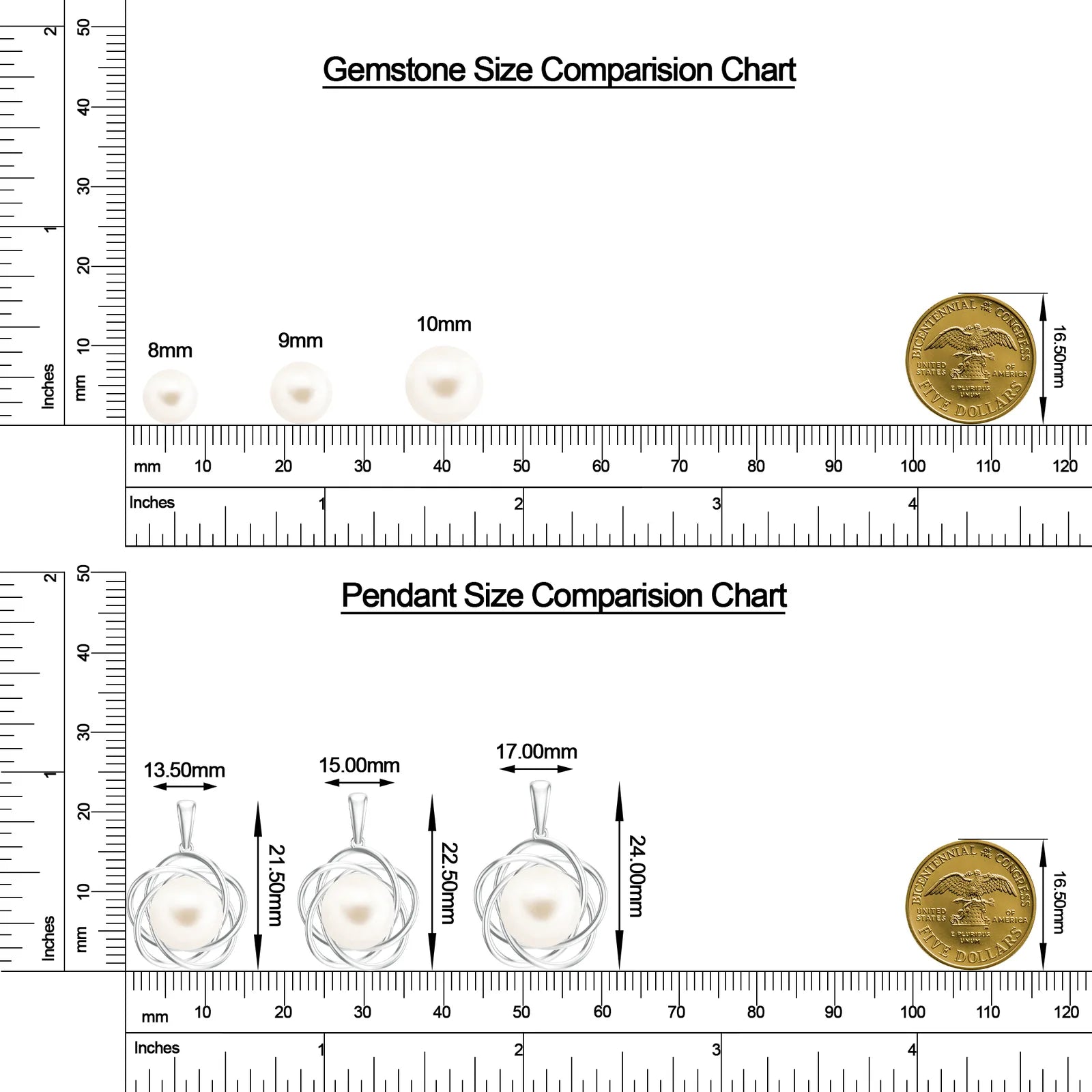 18K White Gold Vermeil