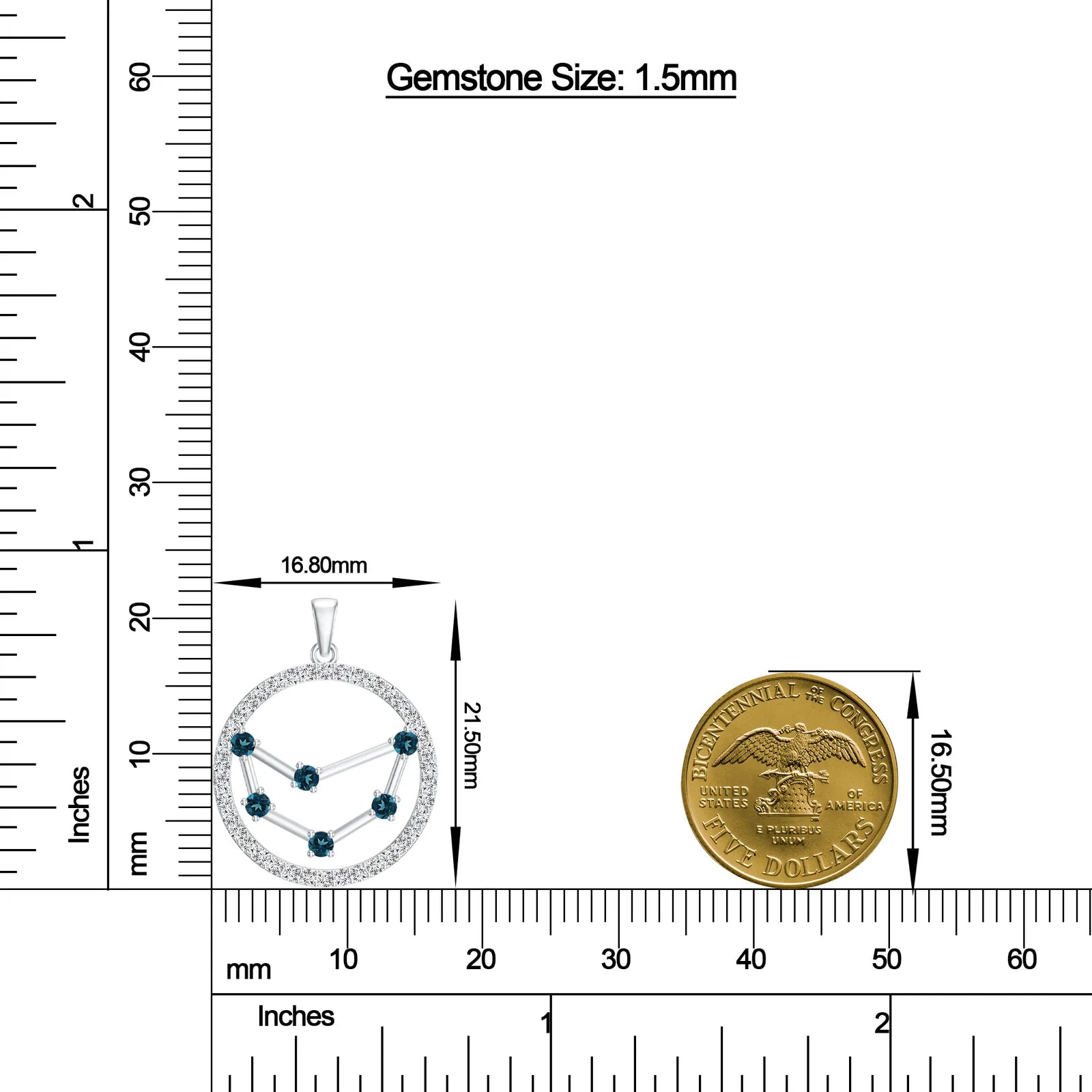 18K White Gold Vermeil
