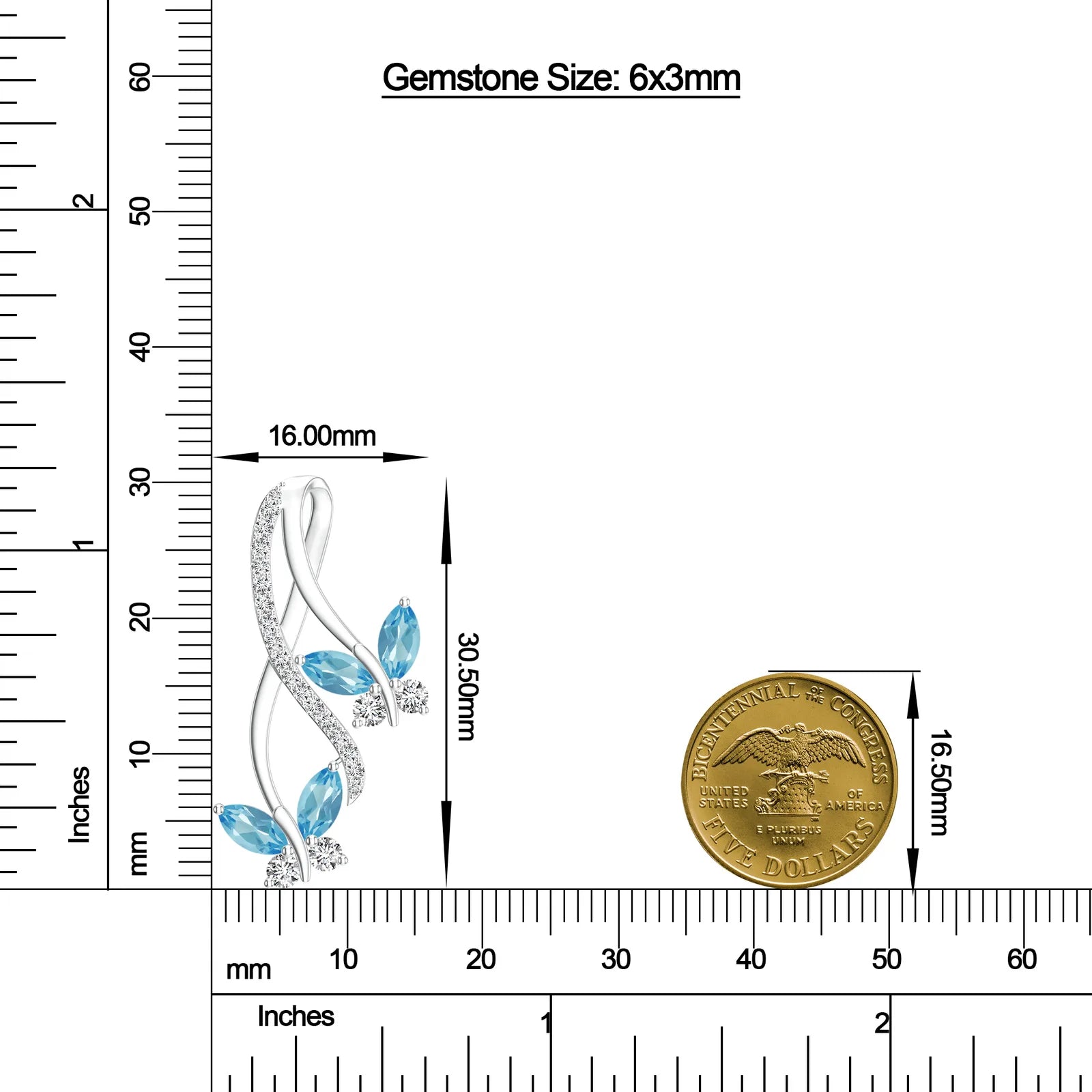 18K White Gold Vermeil
