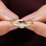 Natural Ethiopian Opal Solitaire Stackable Ring