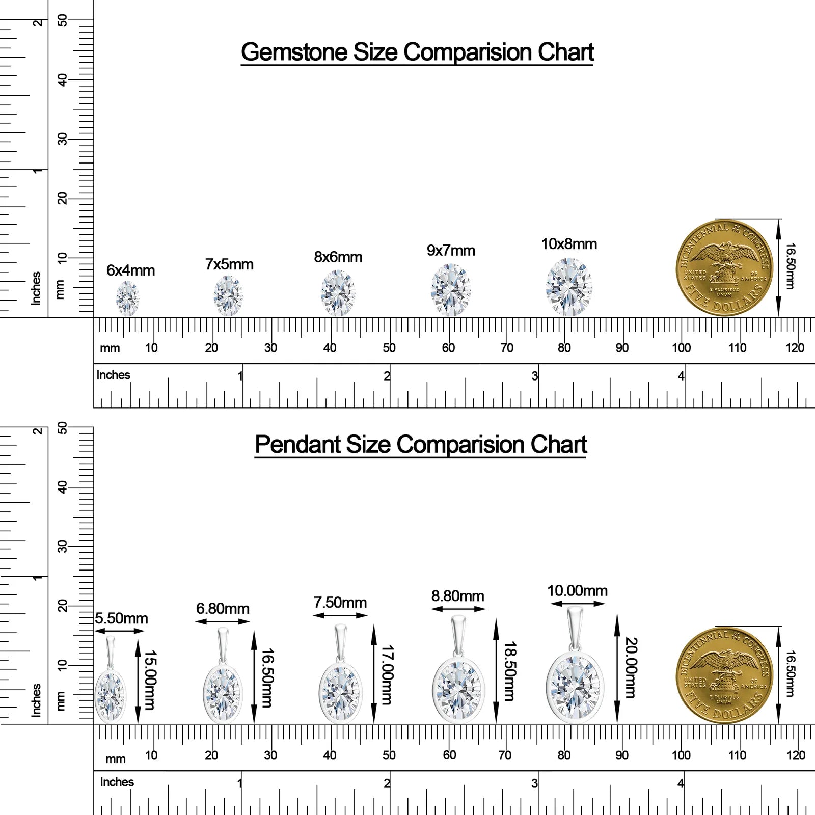 18K White Gold Vermeil