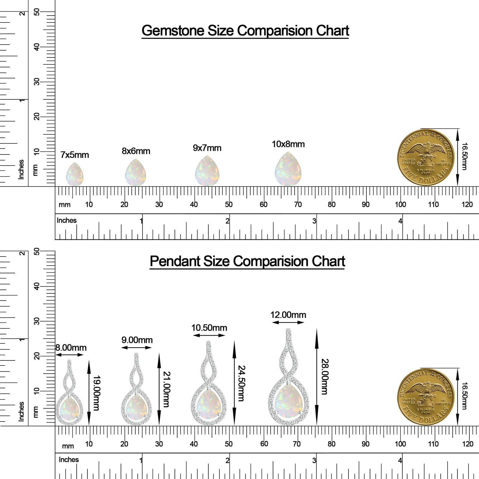18K White Gold Vermeil
