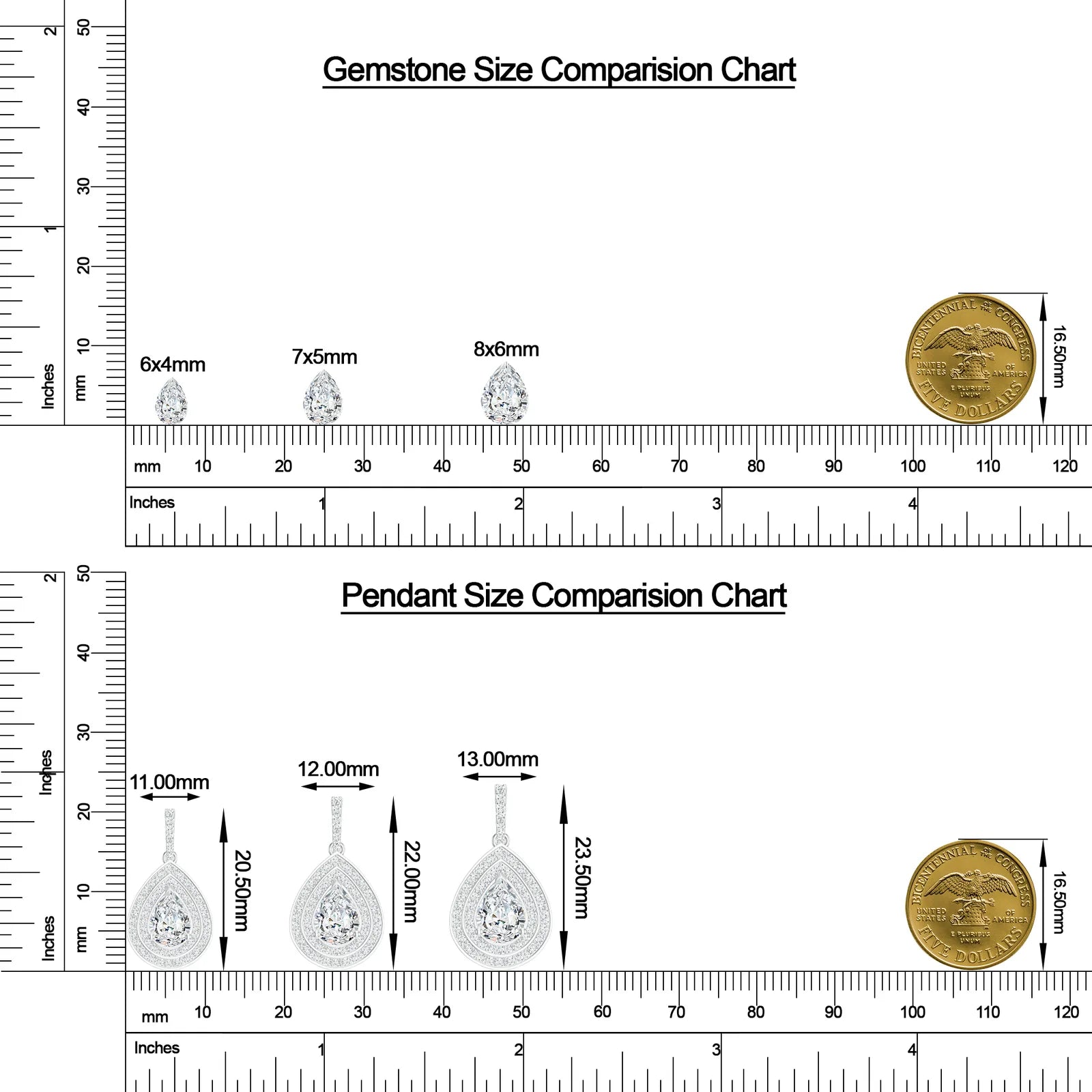 18K White Gold Vermeil