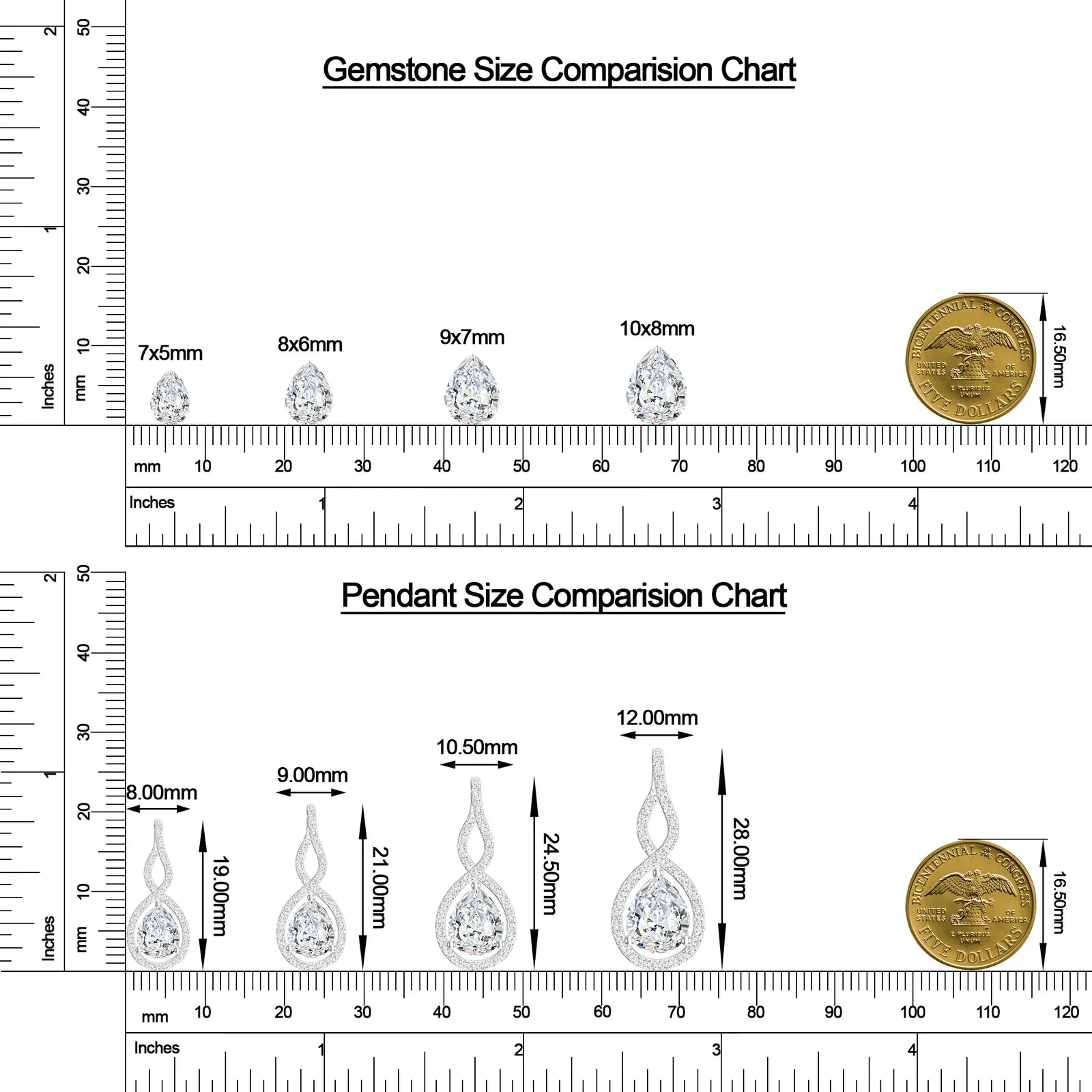 18K White Gold Vermeil