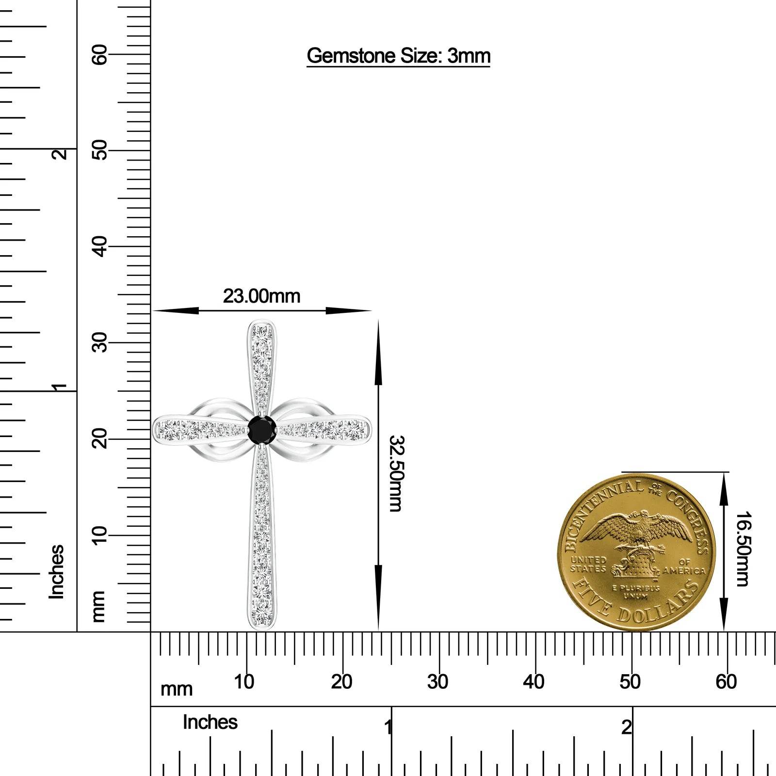 18K White Gold Vermeil